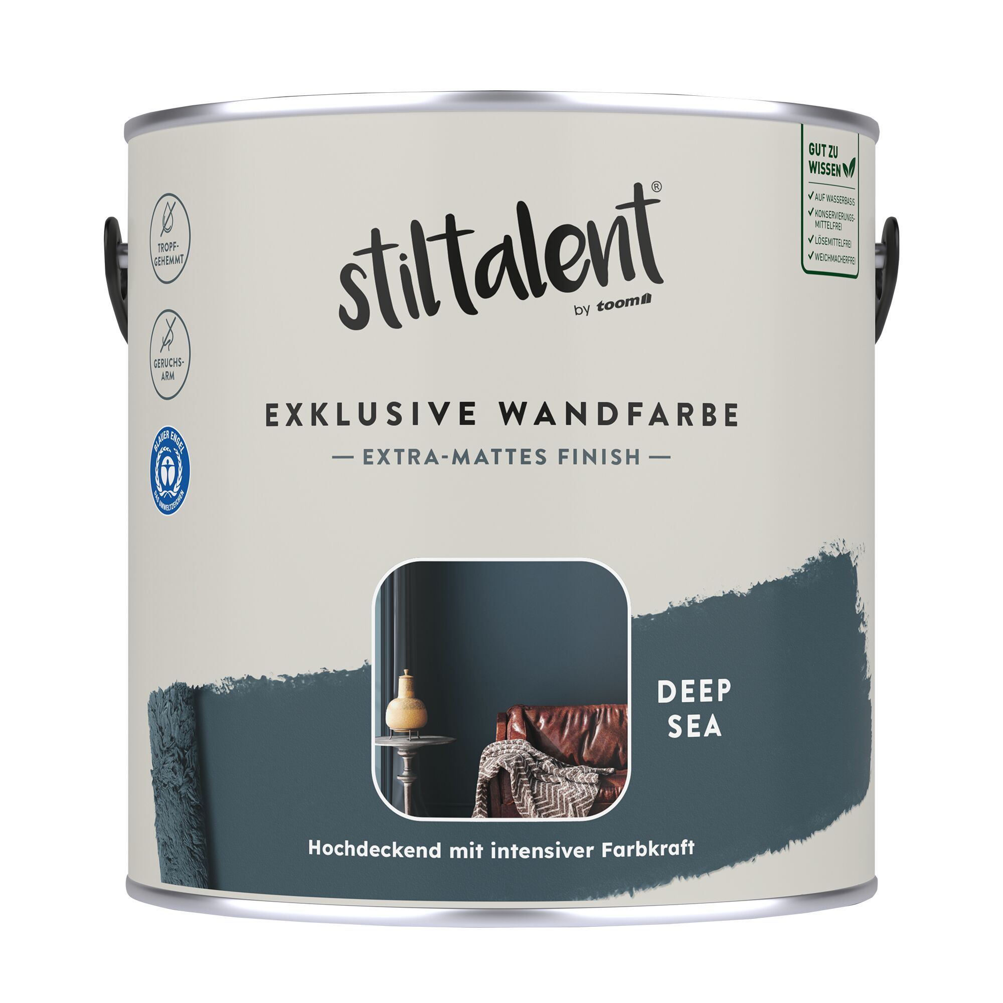 Stiltalent Wandfarbe Deep Sea, extra-mattes Finish