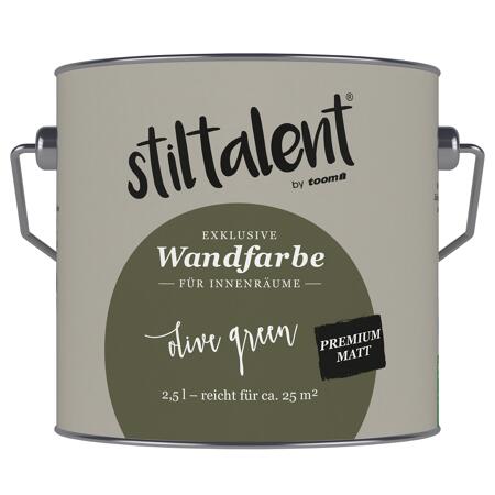 2. Bild von Wandfarbe 'Olive Green' olivgrün matt 2,5 l