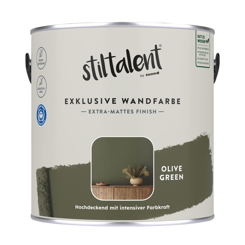 Dose mit olivgrüner Wandfarbe Stiltalent by toom