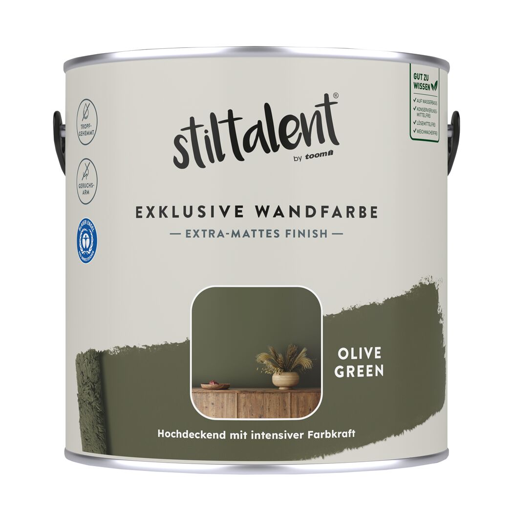 Dose mit olivgrüner Wandfarbe Stiltalent by toom