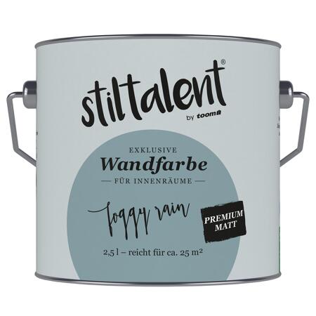 2. Bild von Wandfarbe 'Foggy Rain' blau matt 2,5 l