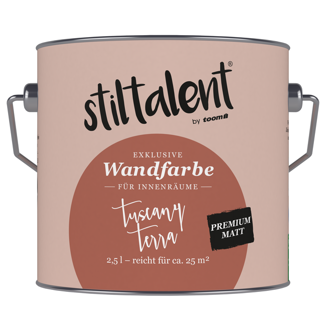 Bild von Wandfarbe 'Tuscany Terra' terrakottafarben matt 2,5 l