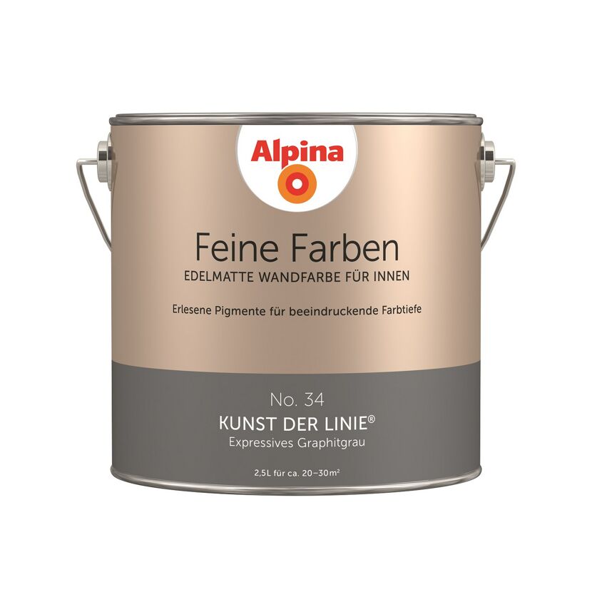 Feine Farben 'Kunst der Linie' graphitfarben seidenmatt 2,5 l
