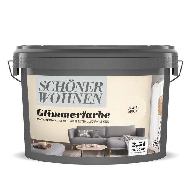Bild von Glimmerfarbe 'Light Beige' beige matt 2,5 l