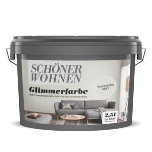 Wand- und Deckenfarbe 'Glimmerfarbe' Silvershine Grey 2,5 l