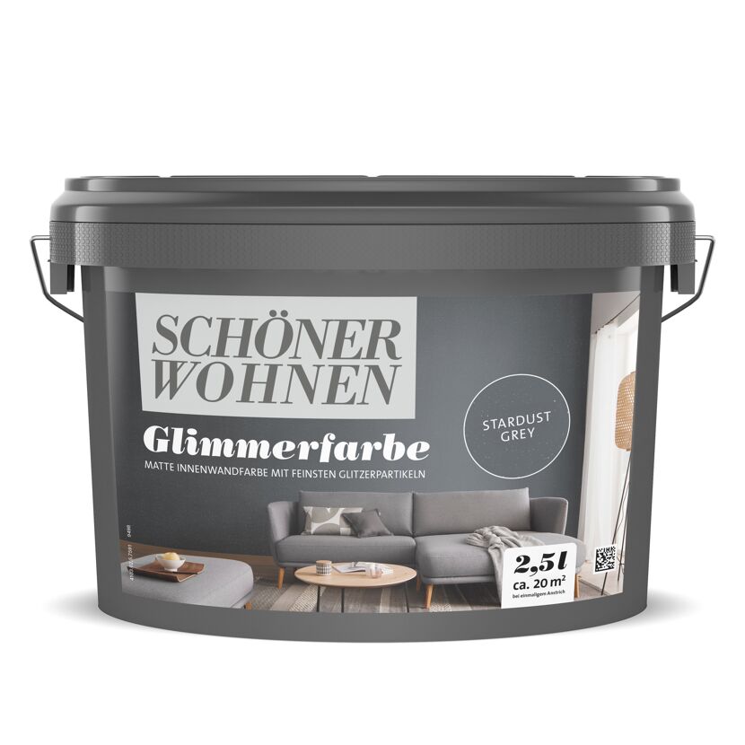 Eimer Glimmerfarbe Stardust Grey, 2,5 l