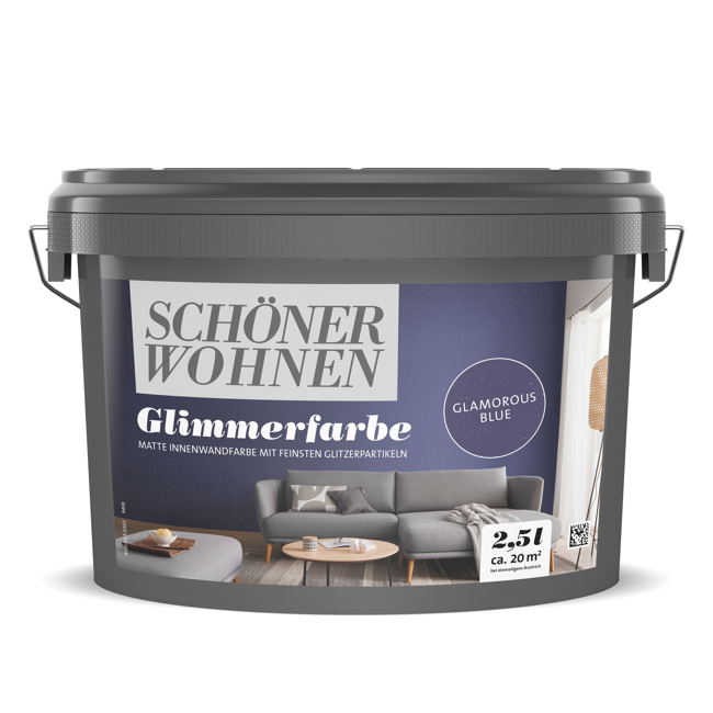 Bild von Glimmerfarbe 'Glamorous Blue' blau matt 2,5 l