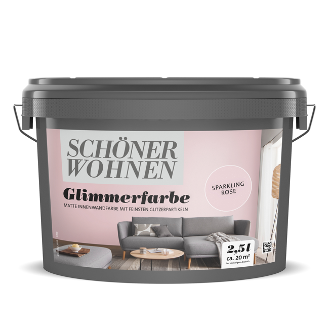 Bild von Glimmerfarbe 'Sparkling Rose' rosa matt 2,5 l
