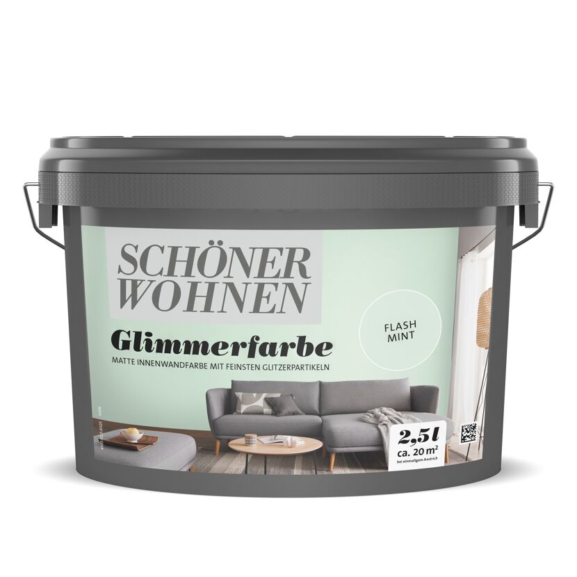 Eimer Glimmerfarbe Flash Mint für ca. 20 m²