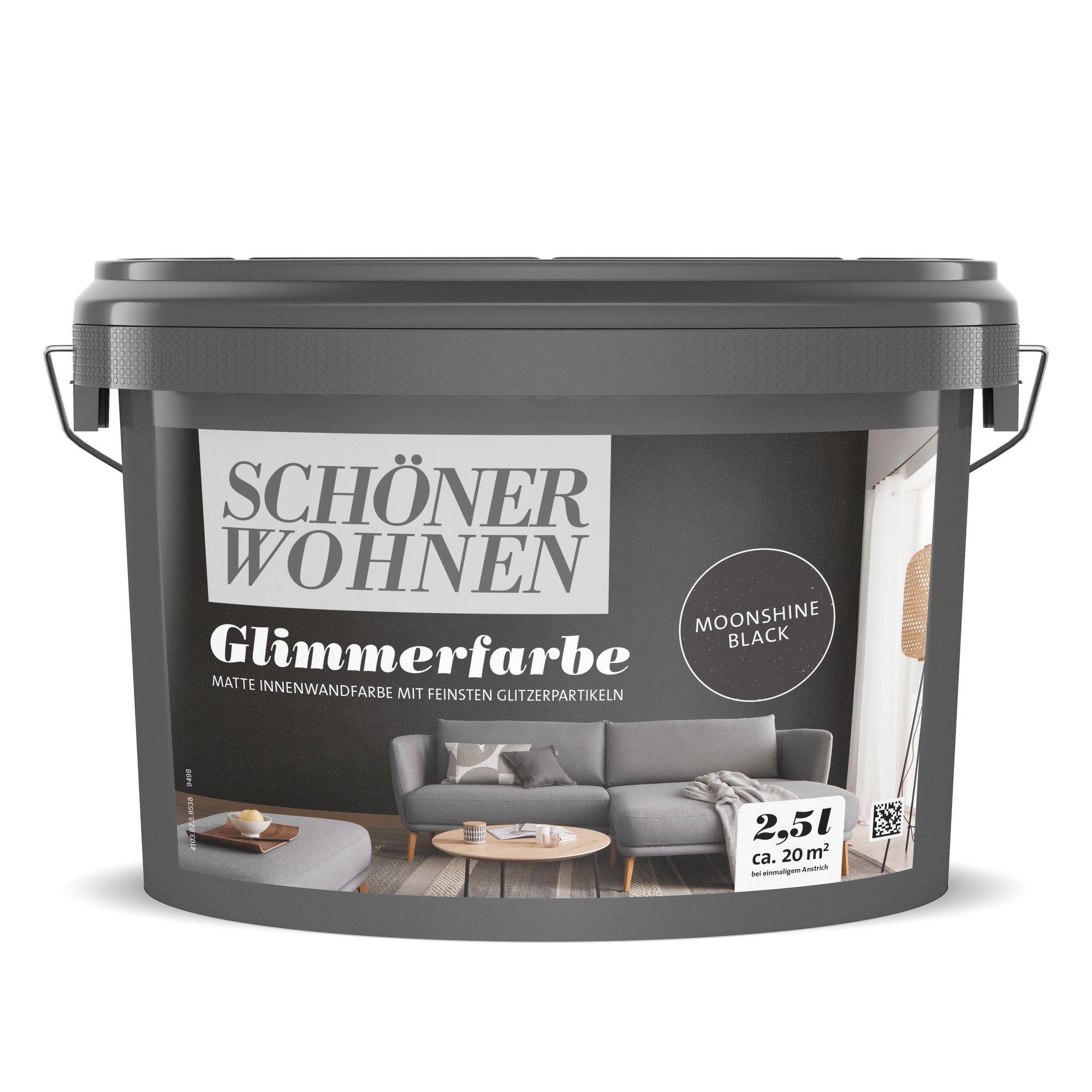 Glimmerfarbe 'Moonshine Black' schwarz matt 2,5 l + product picture