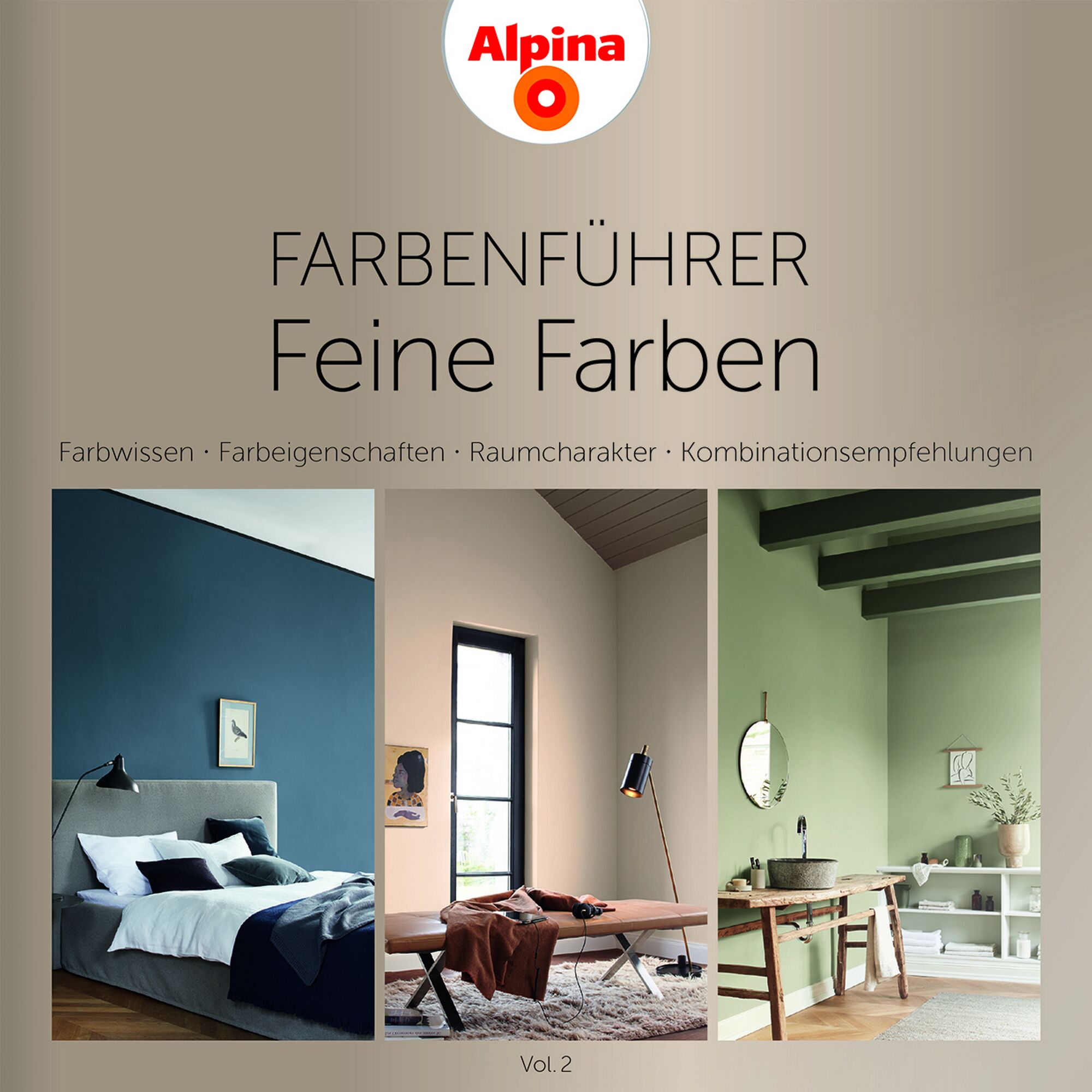 Alpina Farbenführer: Drei Räume in verschiedenen Farben