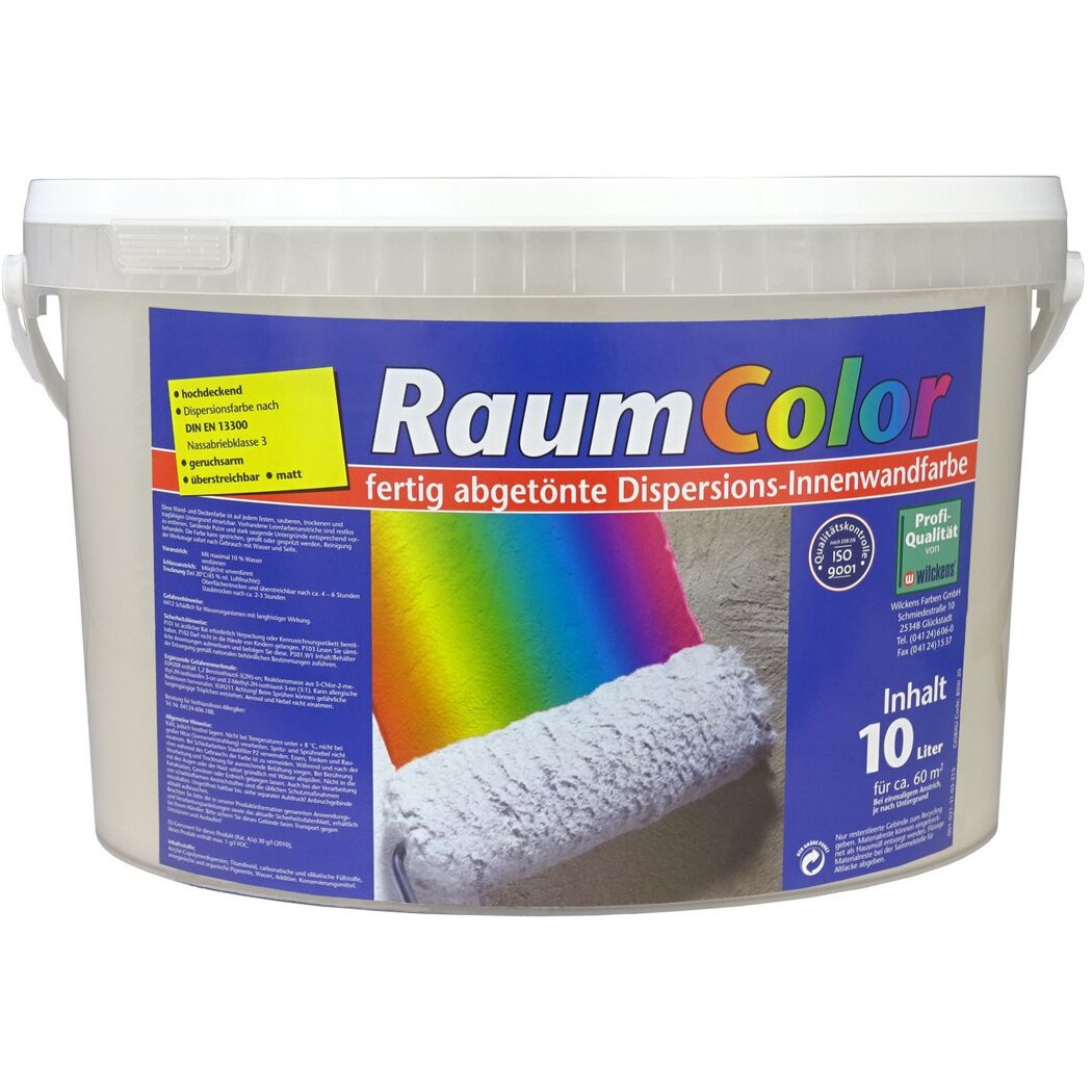 10 Liter Eimer RaumColor Wandfarbe mit Farbrolle