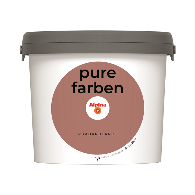 Bild von Wandfarbe 'Pure Farben' rhabarberrot matt 2,5 l
