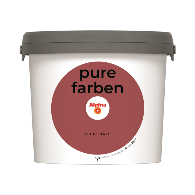 Bild von Wandfarbe 'Pure Farben' beerenrot matt 2,5 l