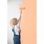 Person streicht eine Wand mit Farbrolle