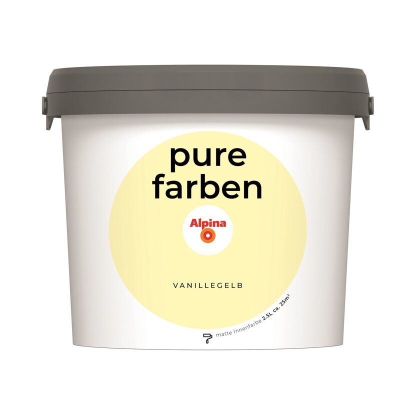 Eimer Alpina Pure Farben Vanillegelb, 2,5 l