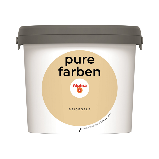 Bild von Wandfarbe 'Pure Farben' beigegelb matt 2,5 l
