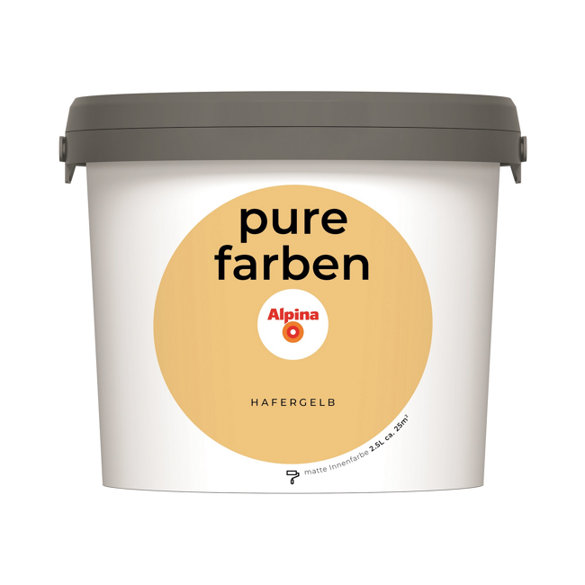 Bild von Wandfarbe 'Pure Farben' hafergelb matt 2,5 l
