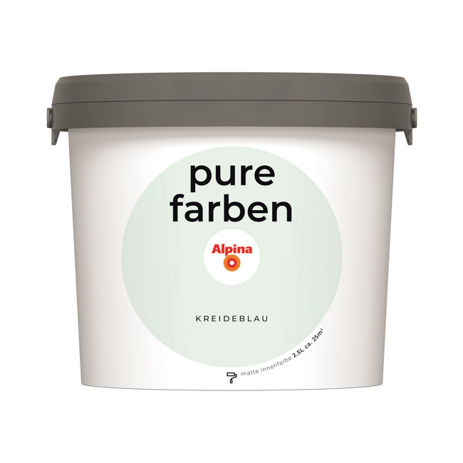 Bild von Wandfarbe 'pure farben' kreideblau matt 2,5 l