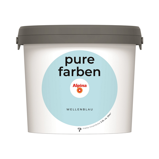 Bild von Wandfarbe 'pure farben' wellenblau matt 2,5 l
