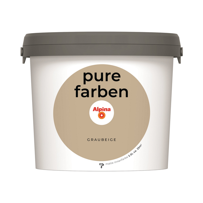 Bild von Wandfarbe 'pure farben' graubeige matt 2,5 l