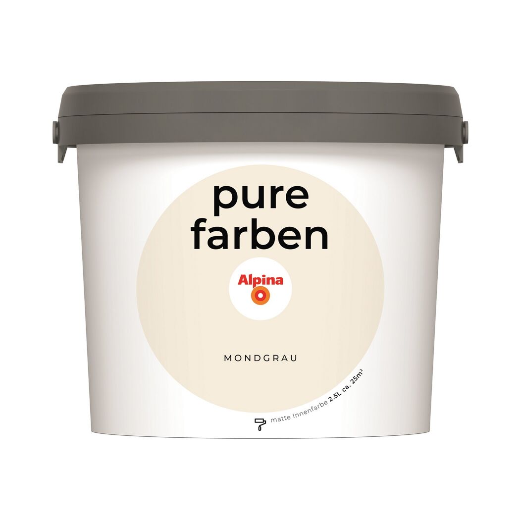 Eimer Alpina Pure Farben Mondgrau, 2,5 l