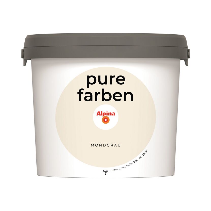Eimer Alpina Pure Farben Mondgrau, 2,5 l
