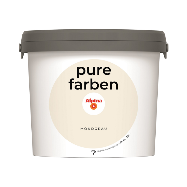 Bild von Wandfarbe 'pure farben' mondgrau matt 2,5 l
