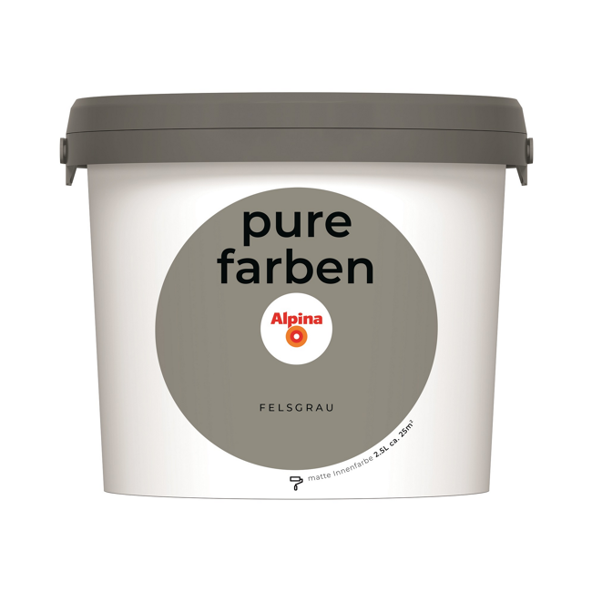 Bild von Wandfarbe 'pure farben' felsgrau matt 2,5 l