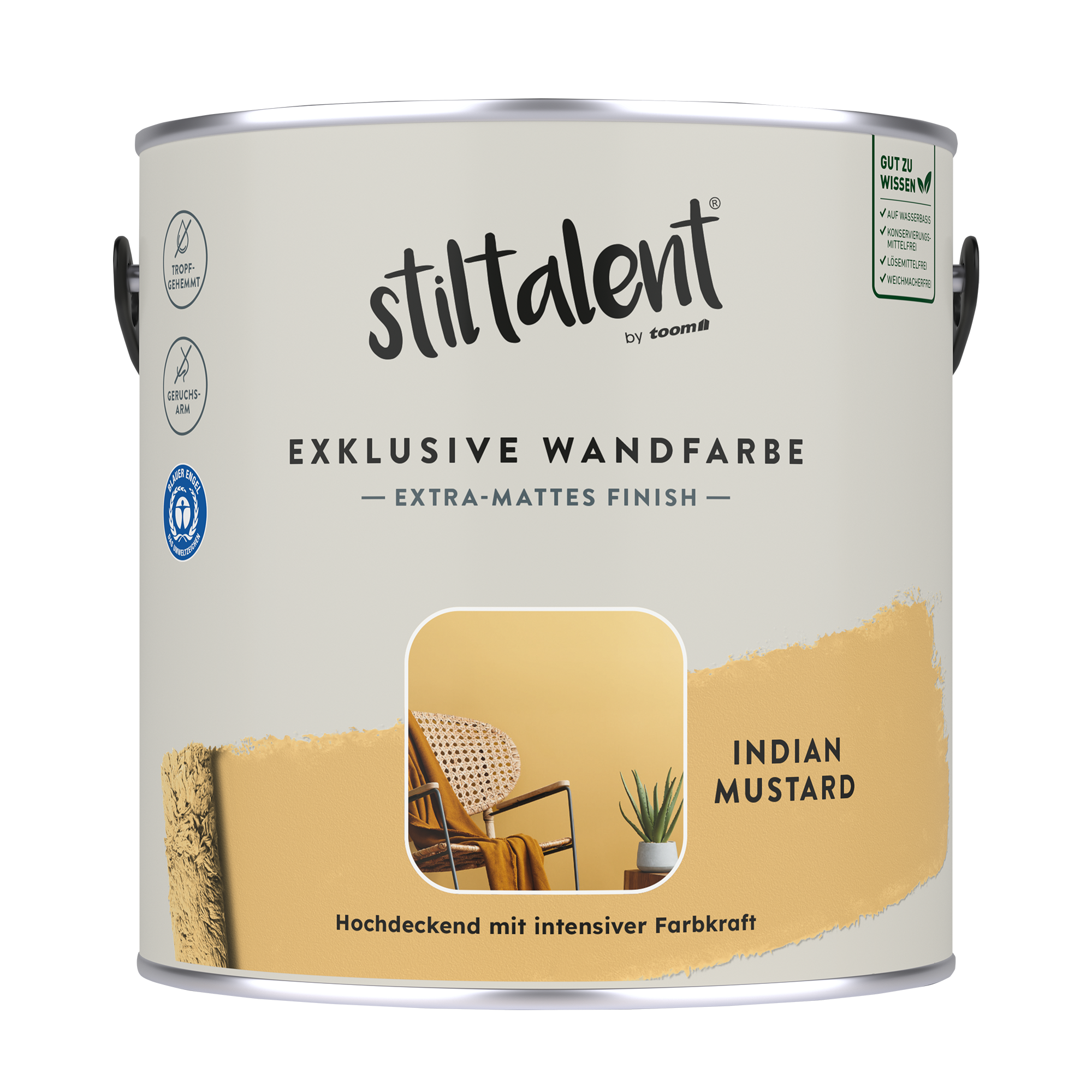 Wandfarbe 'indian mustard' matt 2,5 l + product picture