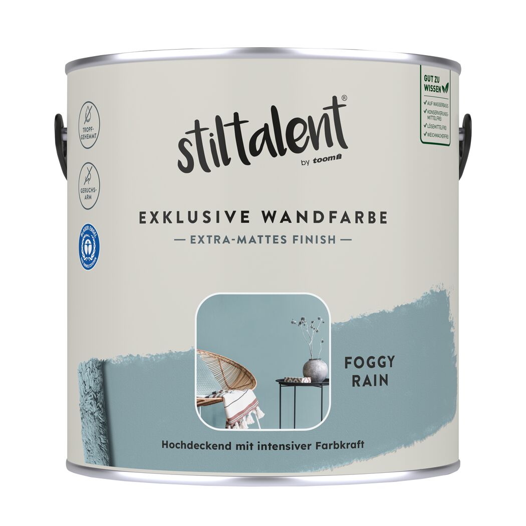 Wandfarbe 'foggy rain' matt 2,5 l