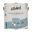 Dose blauer Wandfarbe "Foggy Rain" mit Farbroller