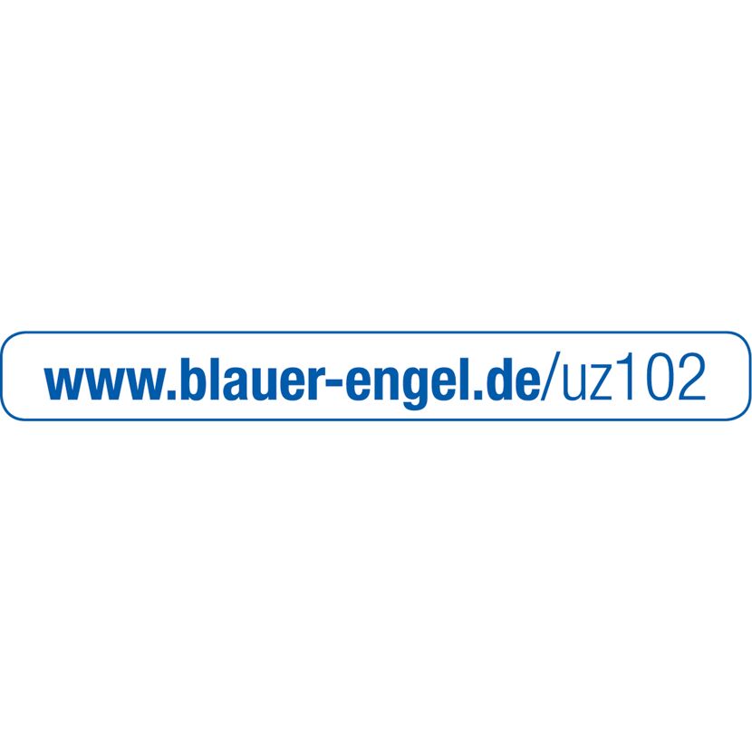 Blauer Engel Logo mit Webadresse