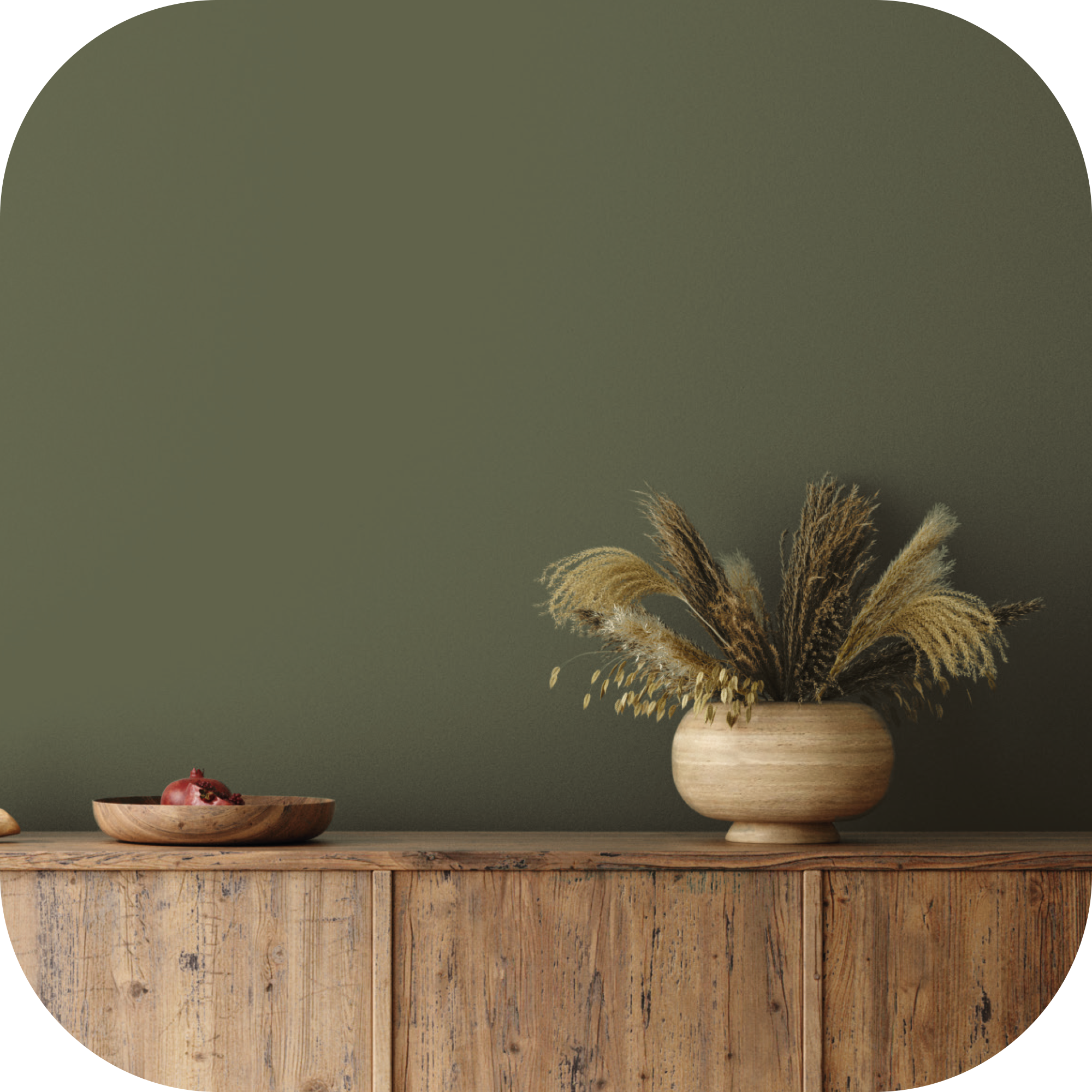 Wandfarbe 'olive green' matt 2,5 l + product picture