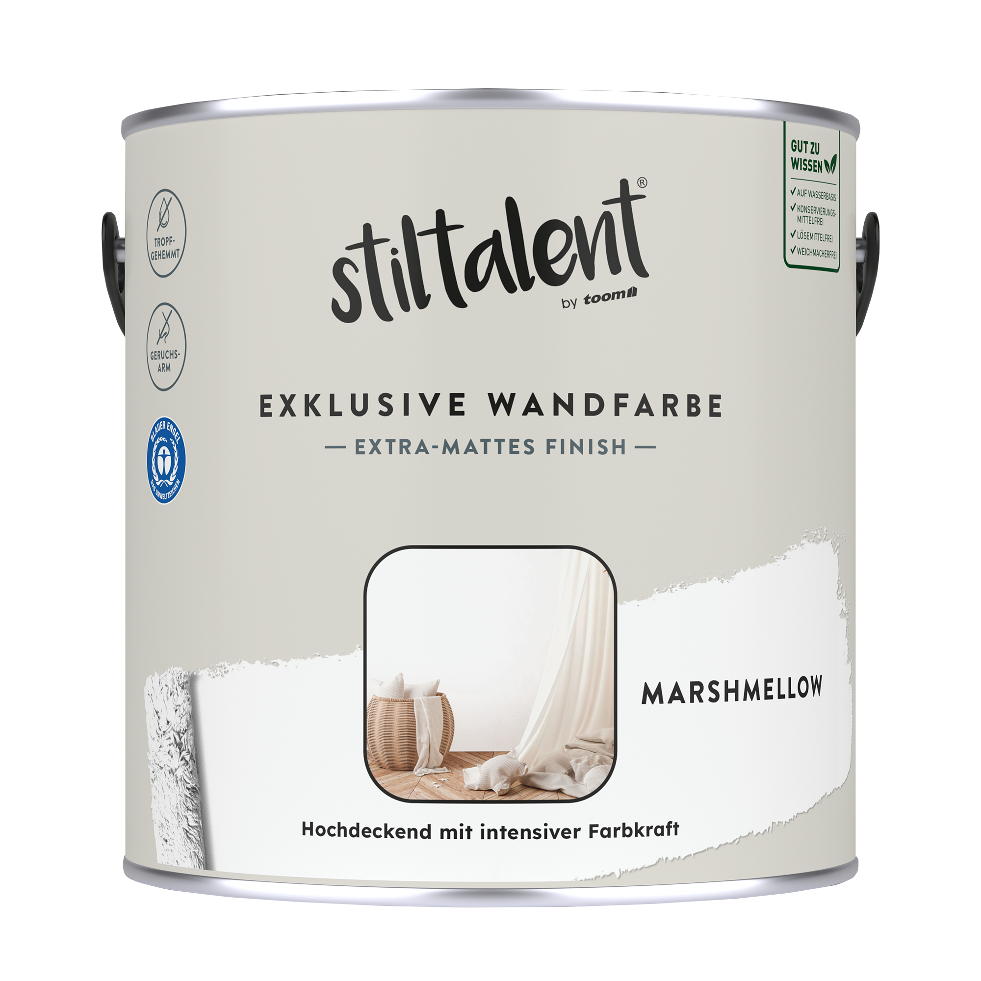 Wandfarbe 'marshmellow' matt 2,5 l + product picture