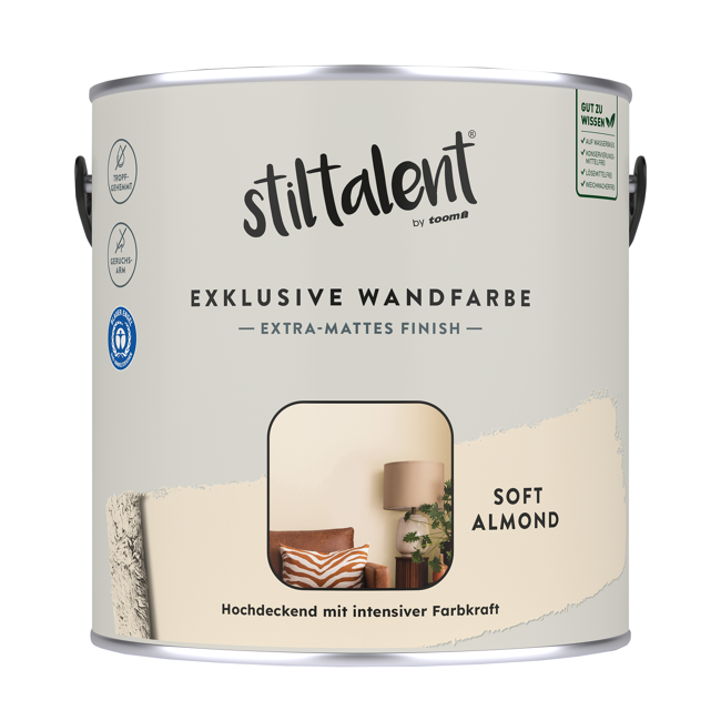 Bild von Wandfarbe 'soft almond' matt 2,5 l