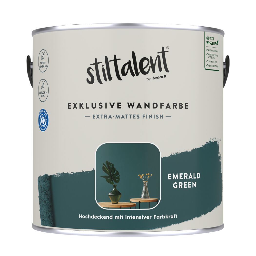 Wandfarbe 'emerald green' matt 2,5 l