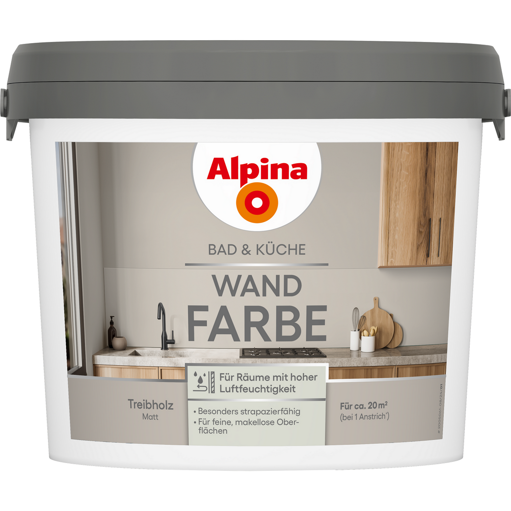 Bad- und Küchenfarbe Treibholz 2,5 l