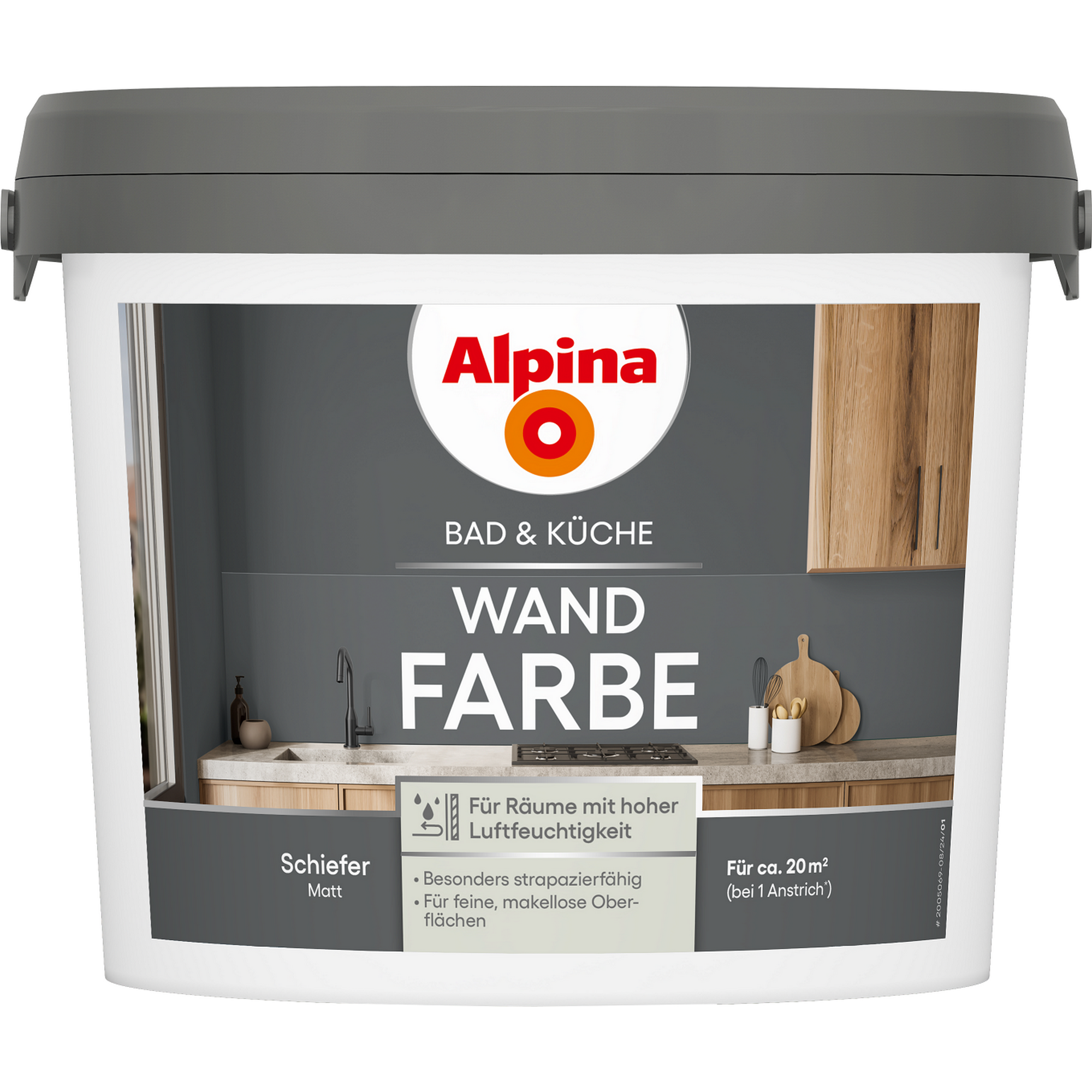 Bad- und Küchenfarbe Schiefer 2,5 l