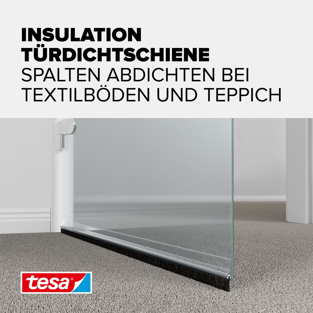 Türdichtschiene 'Insulation' für Textilböden transparent 100 x 4,3 cm