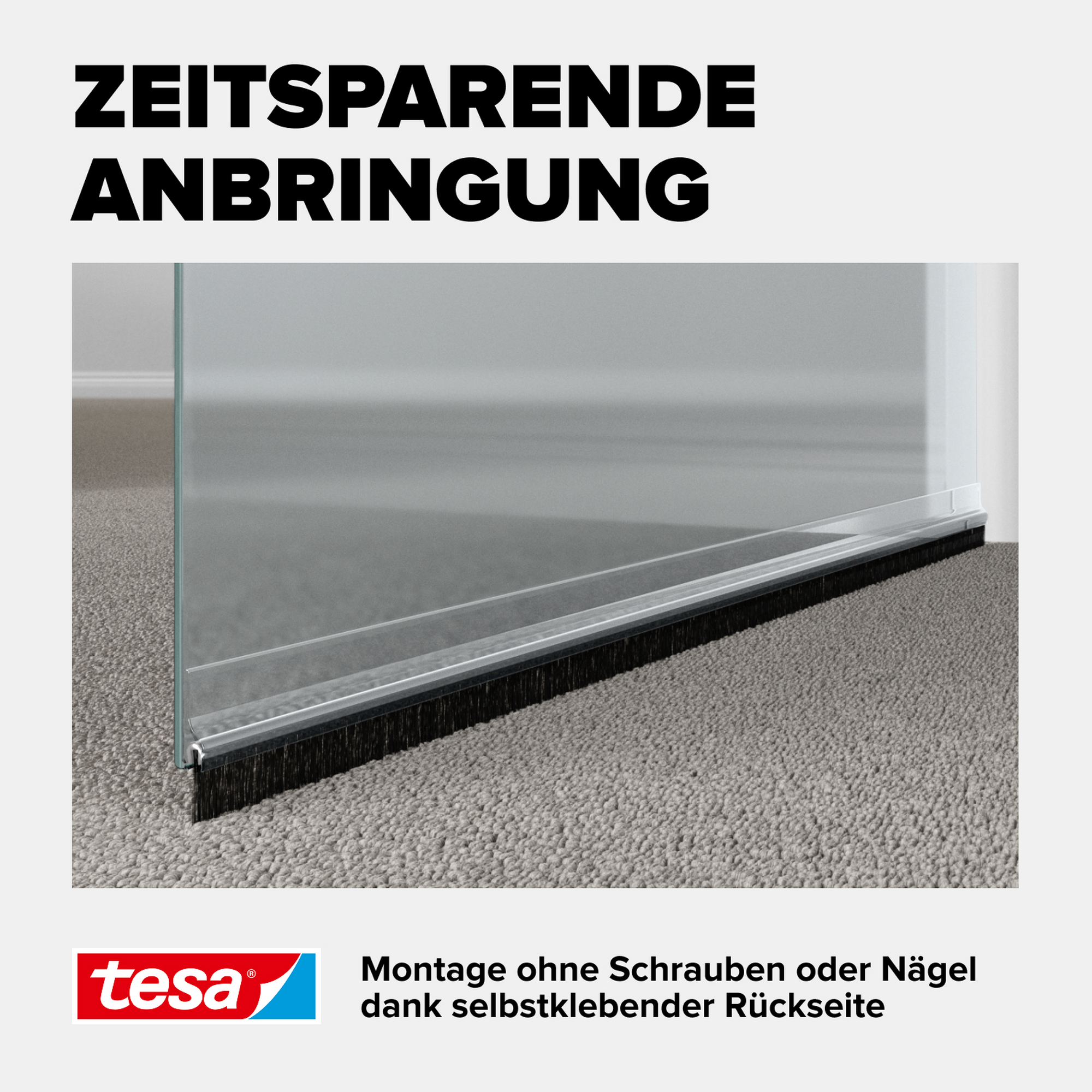 Türdichtschiene 'Insulation' für Textilböden transparent 100 x 4,3 cm