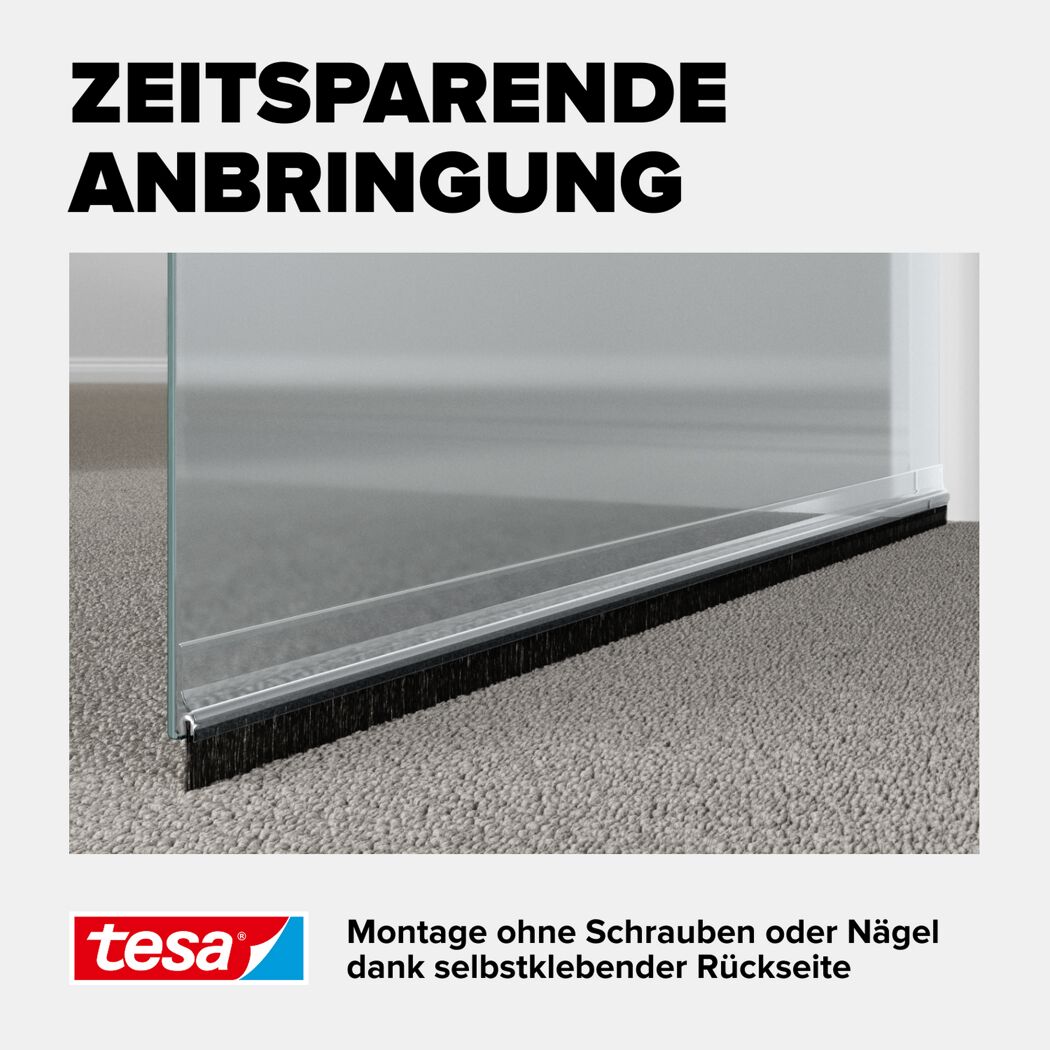 Türdichtschiene 'Insulation' für Textilböden transparent 100 x 4,3 cm