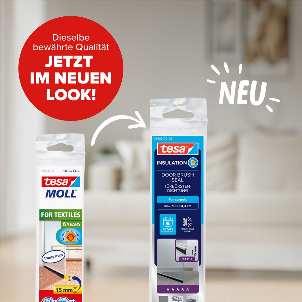 Türdichtschiene 'Insulation' für Textilböden transparent 100 x 4,3 cm
