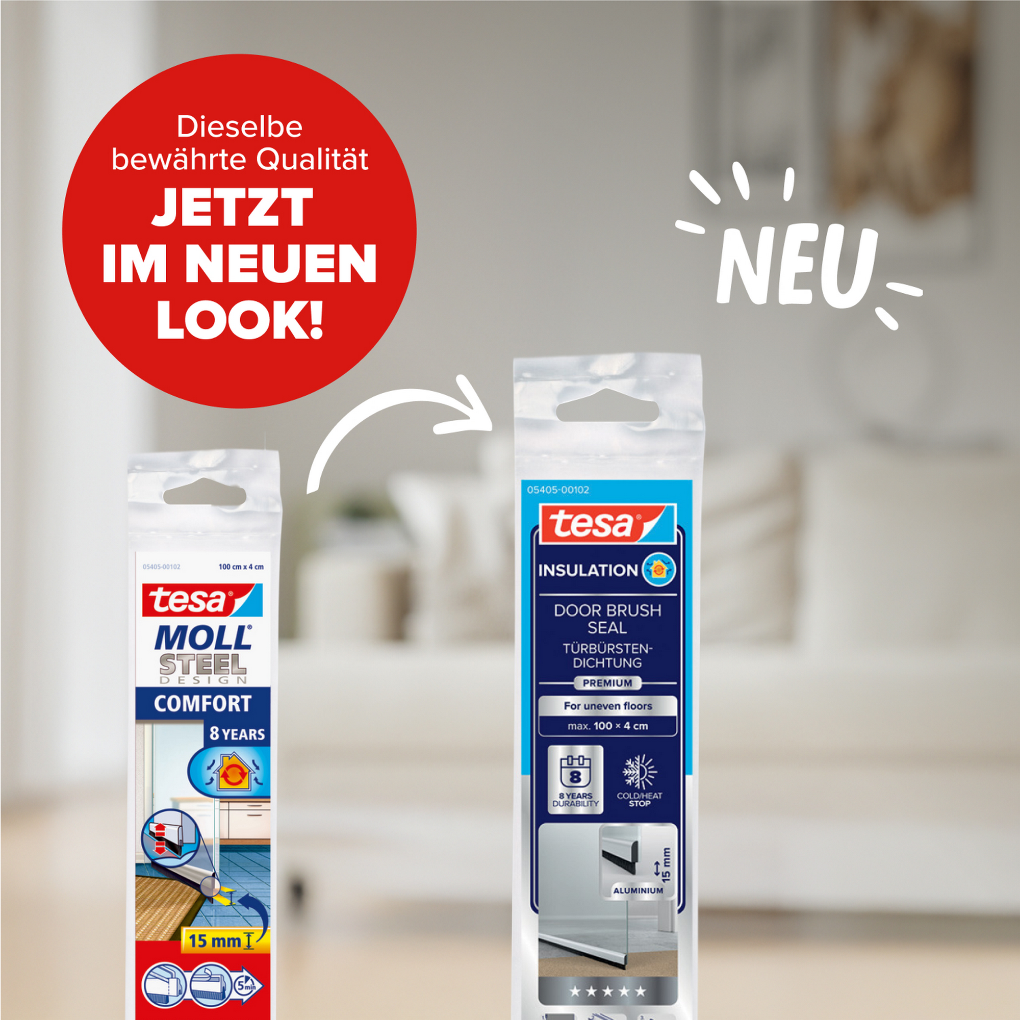 Türdichtschiene 'Insulation' für unebene Böden Alu 100 x 4 cm