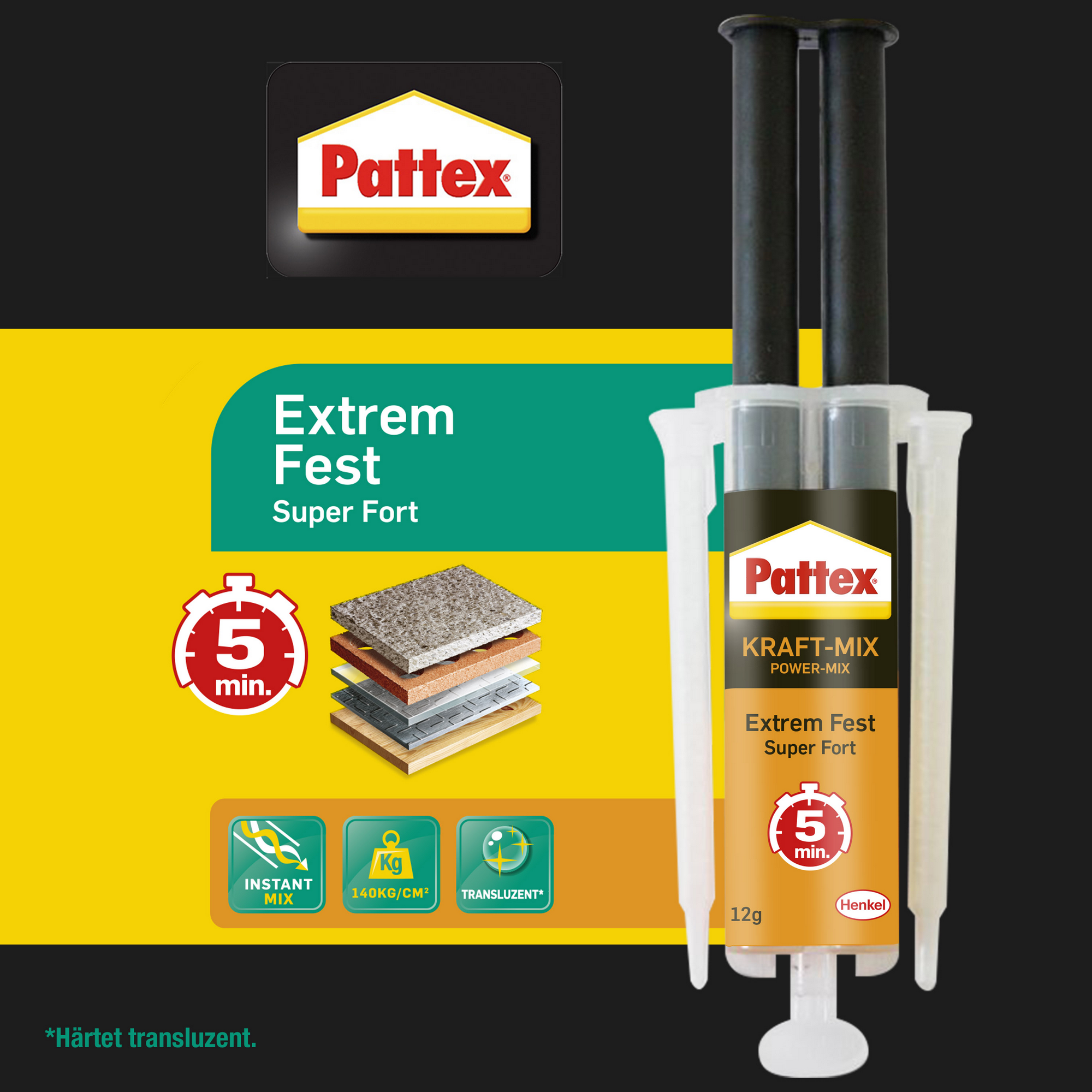 2K-Epoxidharz 'Kraft-Mix Extrem Fest' transparent 12 g + product picture