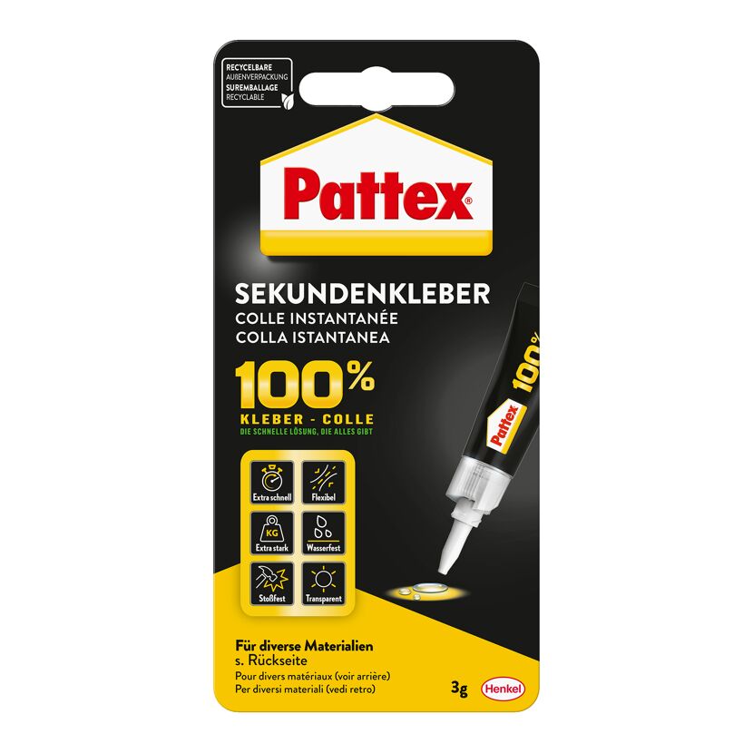 Pattex Sekundenkleber, 3g Tube