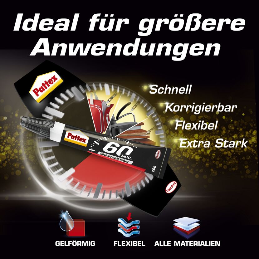 Pattex Universalkleber, Tube und Verpackung