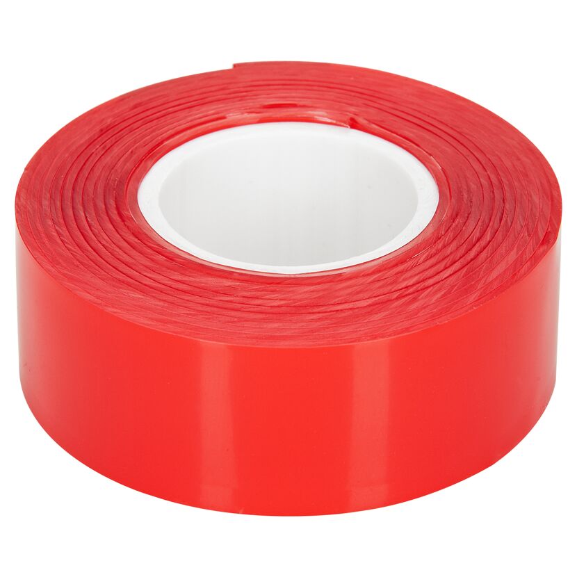 Rotes Montageband auf weißer Rolle