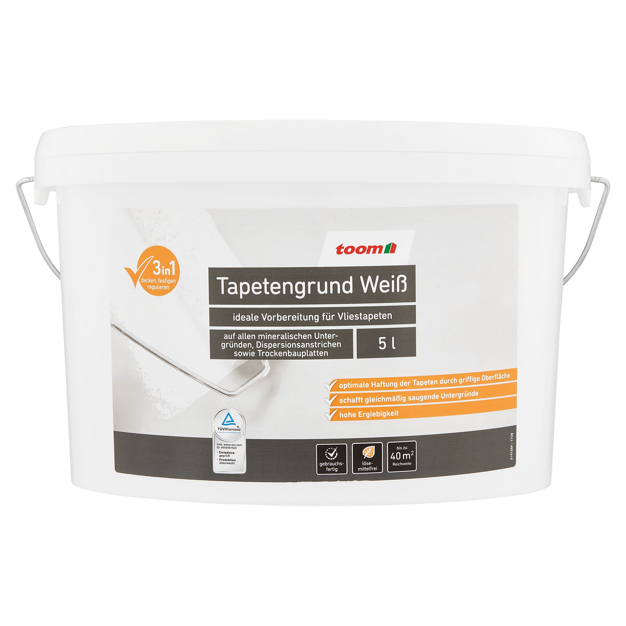 5 l Eimer Tapetengrund Weiß von toom
