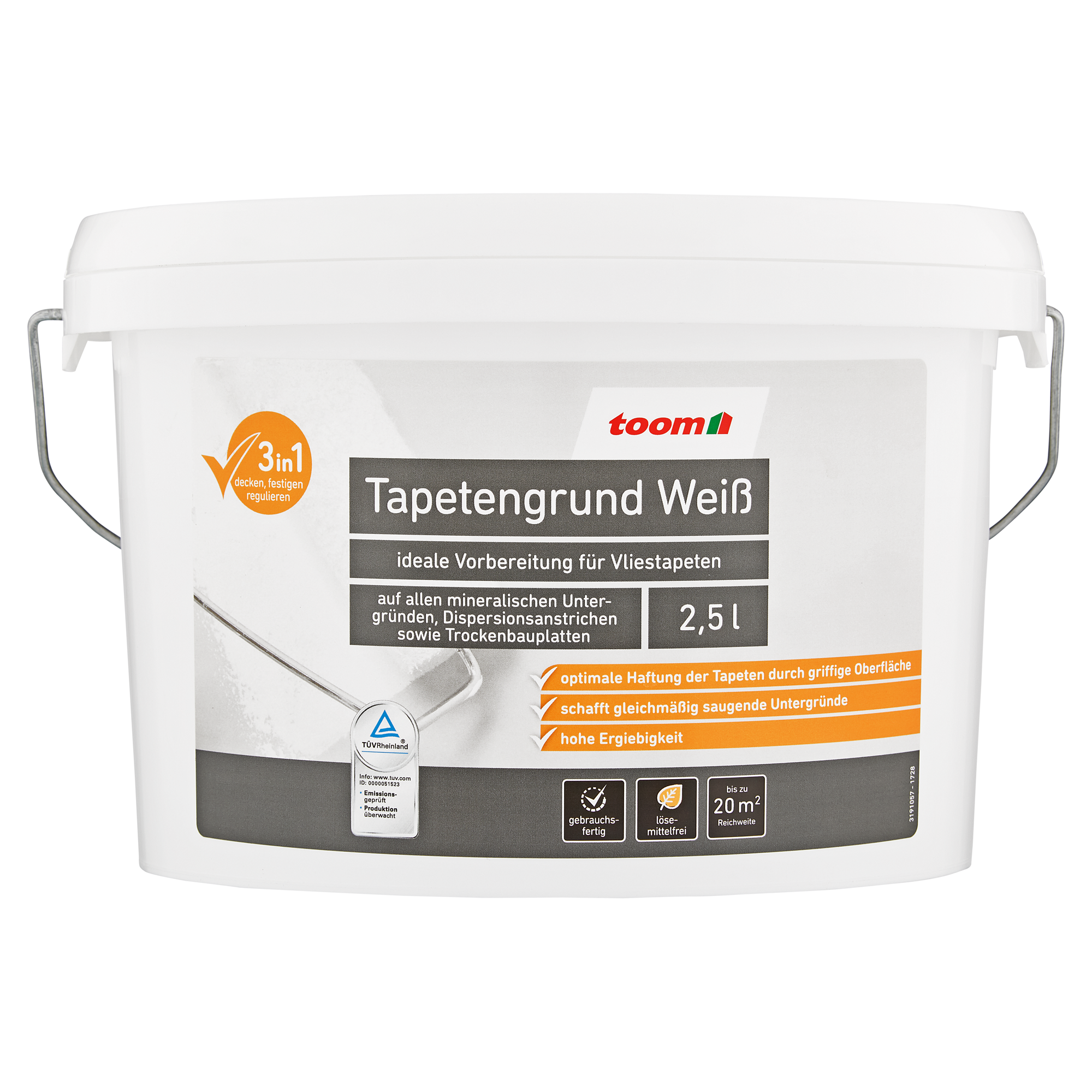 Tapetengrund 3in1 weiß 2,5 l + product picture